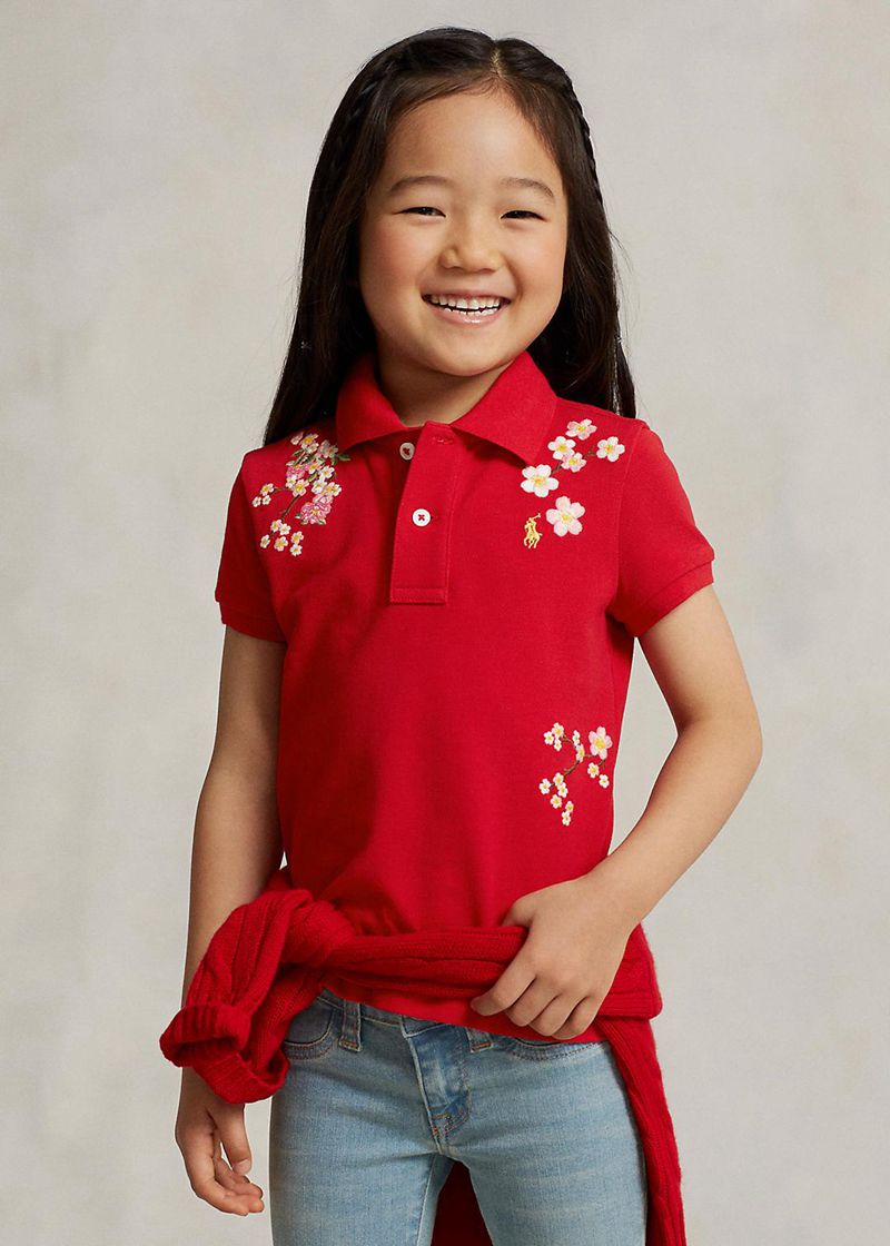 Poleras Polo Ralph Lauren Niña 1.5-6.5 Años Lunar New Year Mesh Chile Rojas DRVOJ-5679